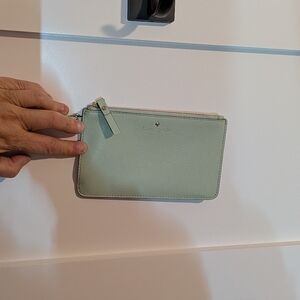 Kate Spade Green Leather Wristlet